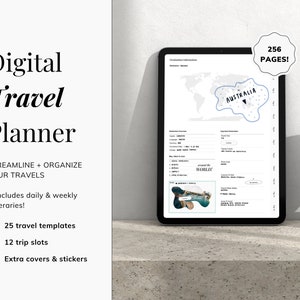 Digital Travel Journal, Digital Vacation Planner Hyperlinked, Digital Travel Planner for goodnotes, Itinerary Planner, Trip planner