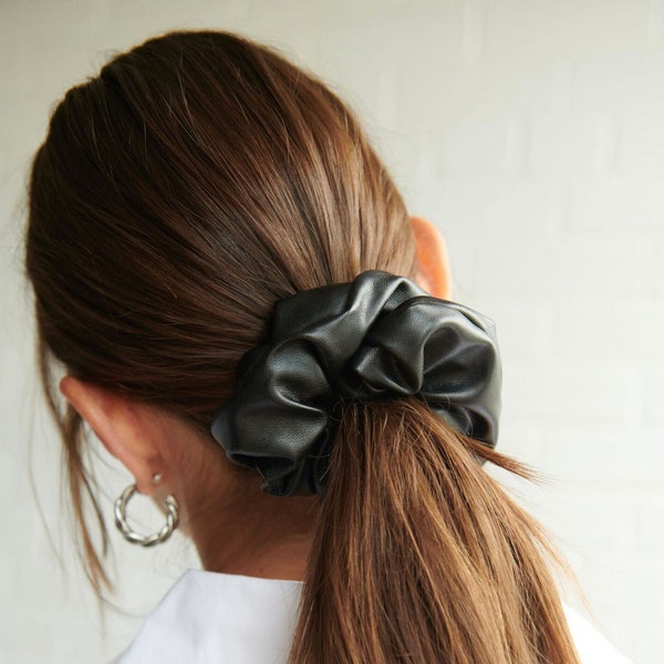 Faux Leather Scrunchies | Vegan leather scrunchies, Smooth Hair Scrunchies, Trendy Scrunchies