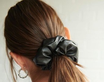 Faux Leather Scrunchies | Vegan leather scrunchies, Smooth Hair Scrunchies, Trendy Scrunchies