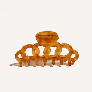 CARAMEL Shell Hair Claw Clip, perfecto para cabello grueso, disponible en piel rubia, vainilla, caramelo y rosa / acetato de celulosa