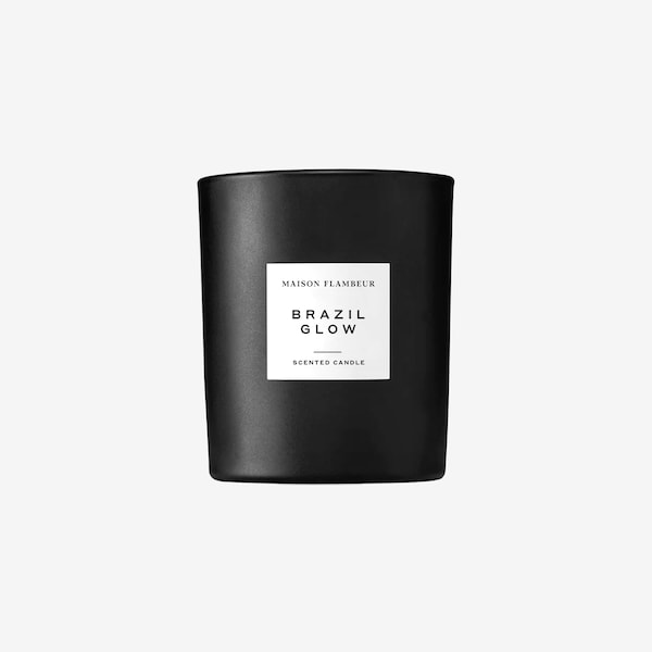 Bougie parfumée dupe de parfum brésilien Crush inspiré de Sol de Janeiro, cire de soja de noix de coco faite main, bougie en pot noire mate