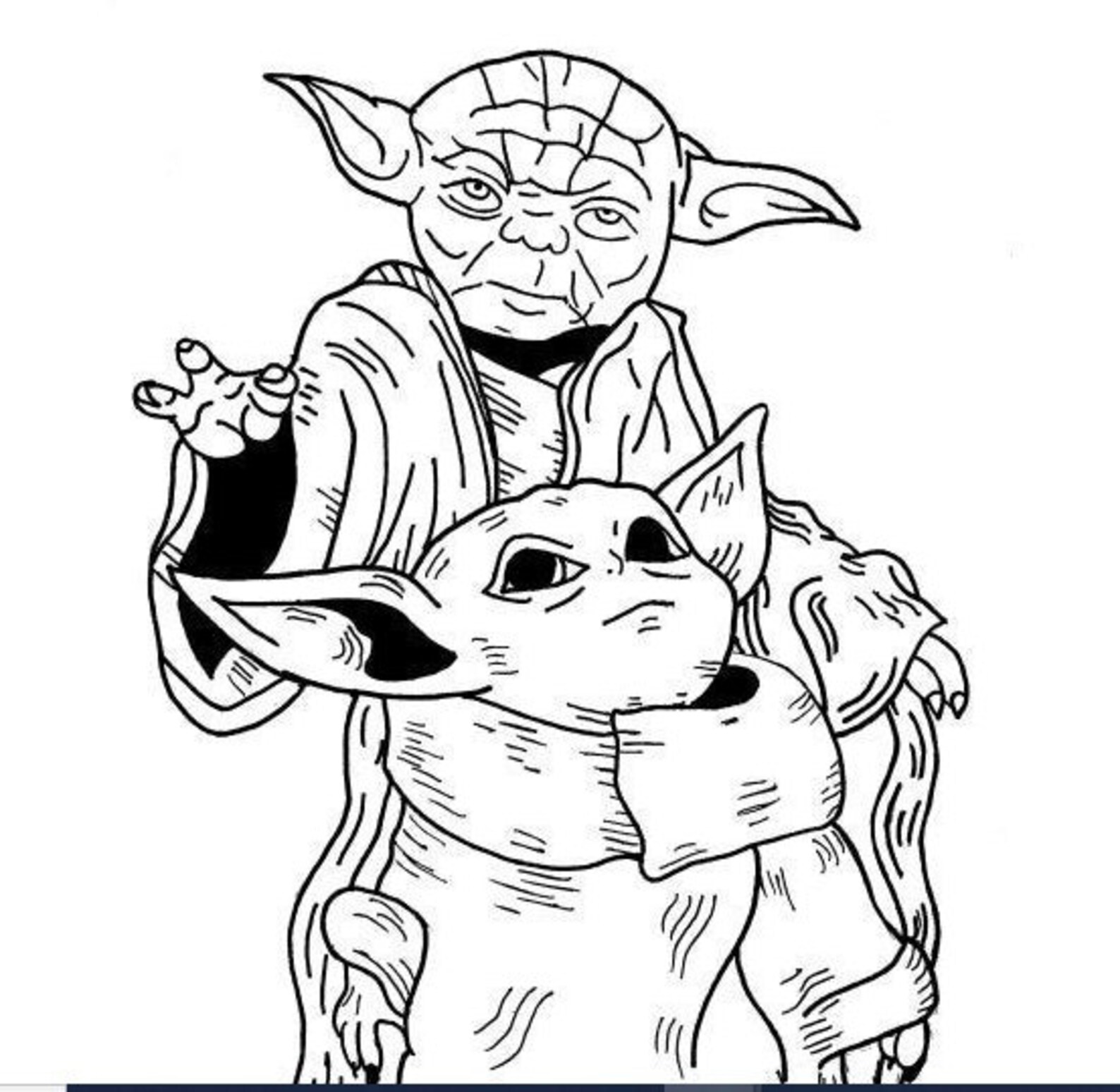 Baby Yoda Smiling Coloring Page Free Printable Coloring Pages For Kids 