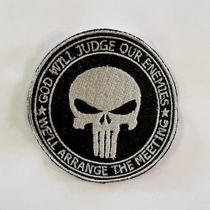 Punisher Skull Embroidered Patch / Military Patch / Iron On Patch / Sew On Patch / Jacket Patch / Veteran Patch / Embroidery / American