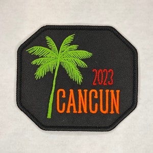 Cancun Mexico Embroidered Patch / Cancun Embroidery / Iron On Patch / Sew On Patch / Family Vacation Patch / Mexico Patch / Jacket Patch