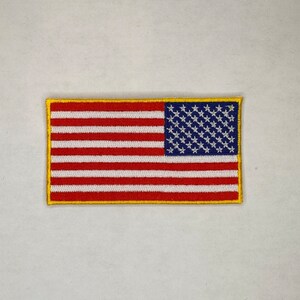 Reversed American Flag Embroidered Patch/ American Flag Embroidery / Reversed Flag Patch / Iron On Patch / Sew On Patch / Backpack Patch /
