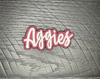 Aggies Embroidered Patch / Iron On Patch / Sew On Patch / Backpack Patch / Jacket Patch / Collegiate Embroidery / Texas A&M