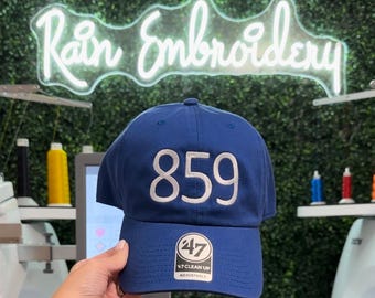 Area Code Embroidered Hat / Custom Area Code Embroidered Baseball Hat / City Code Embroidered Hat