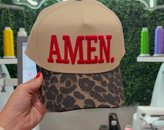 AMEN. Leopard Vintage Hut / Vintage Trucker Hut / Koquette Hut