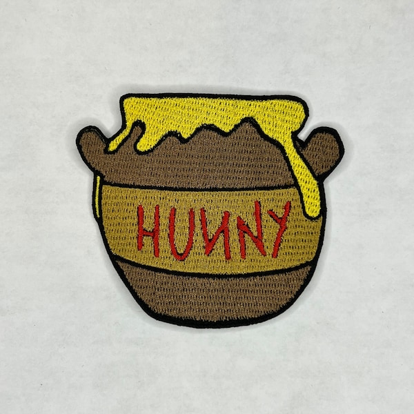 Hunny Pot Embroidered Patch / Iron On Patch / Sew On Patch / Machine Embroidery / Pooh / Honey Pot / Backpack Patch / Jacket Patch