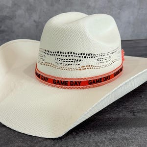 GAME DAY embroidered hat band / cowboy hat band / straw hat band / western accessory