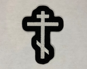 Toppa ricamata con croce ortodossa / Ricamo cristiano / Regali ortodossi / Toppa stirabile / Toppa cucibile / Toppa per giacca / Toppa per zaino