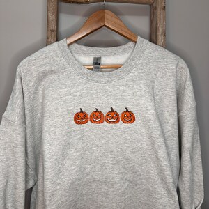 Pumpkin Fall Embroidered Crew Neck / Thanksgiving Sweatshirt / Pumpkin Embroidered Shirt / Autumn Sweatshirt