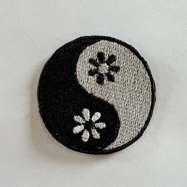 Yin Yang Flower Embroidered Patch, Girls Patch, Guys Patch, Iron On, Sew On, Embroidery, Funny Patches, Trendy Patches