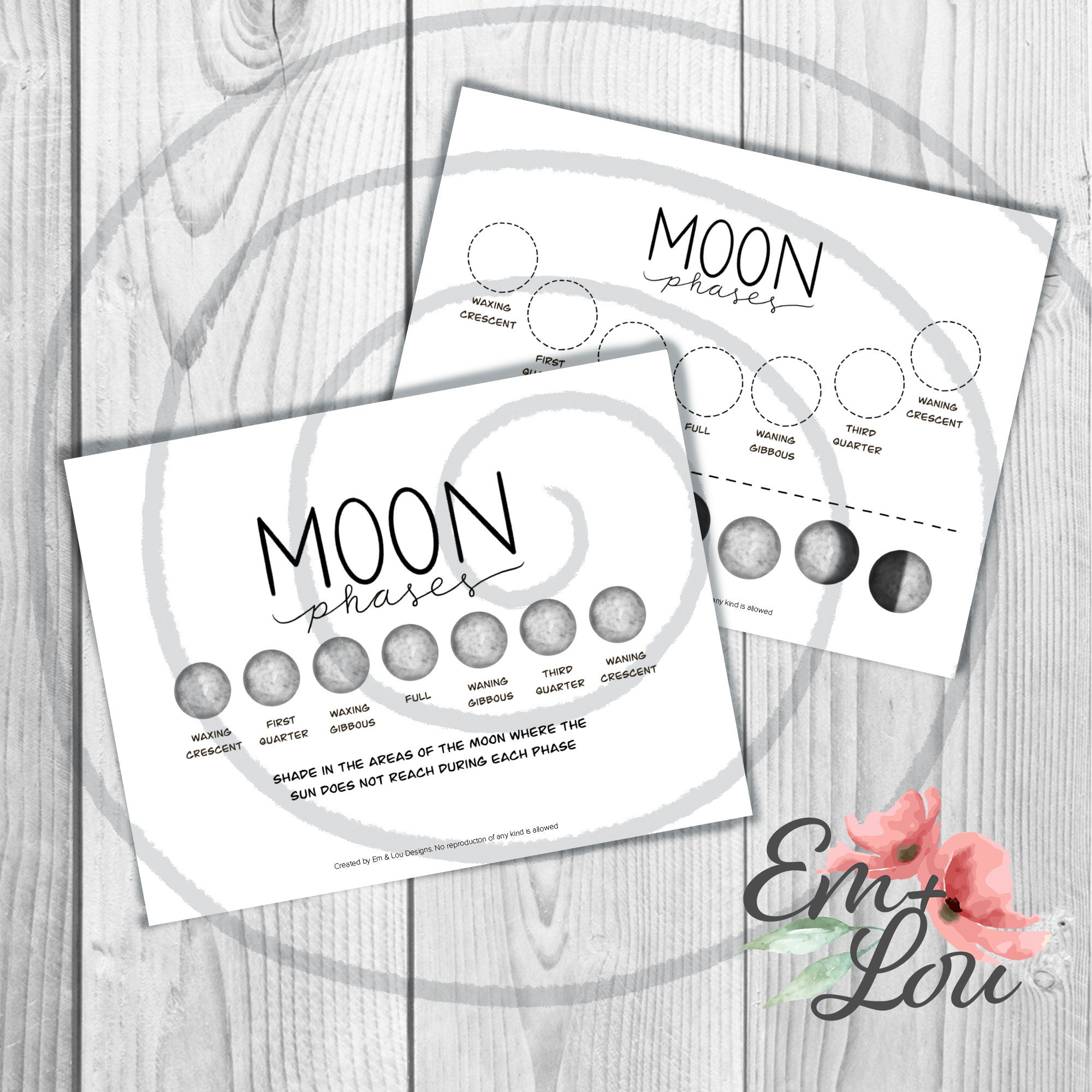 Moon Phases - Printable Moon Phases Artwork and Moon Phases Activity ...