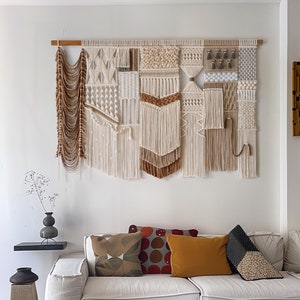 Extra Large Macrame Tapestry, Macrame Wall Hanging, Textured Tapestry, Boho Wall Art, Macrame Wall Decor, Woven Macrame Art