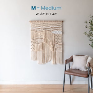 Textured Fiber Wall Art, Large Macrame Wall decor for Studio Office, Macrame Wall Hanging, Abstract Tapestry, Unique House warming gift image 3