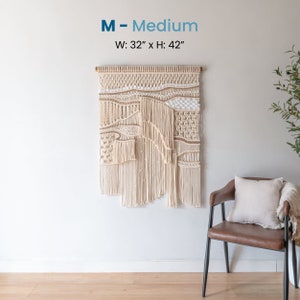 Extra grote macrame muur opknoping Boho decor macrame muur kunst voor hoofdeinde decoratie tapijt abstracte muur opknoping M-Medium 32"x42"