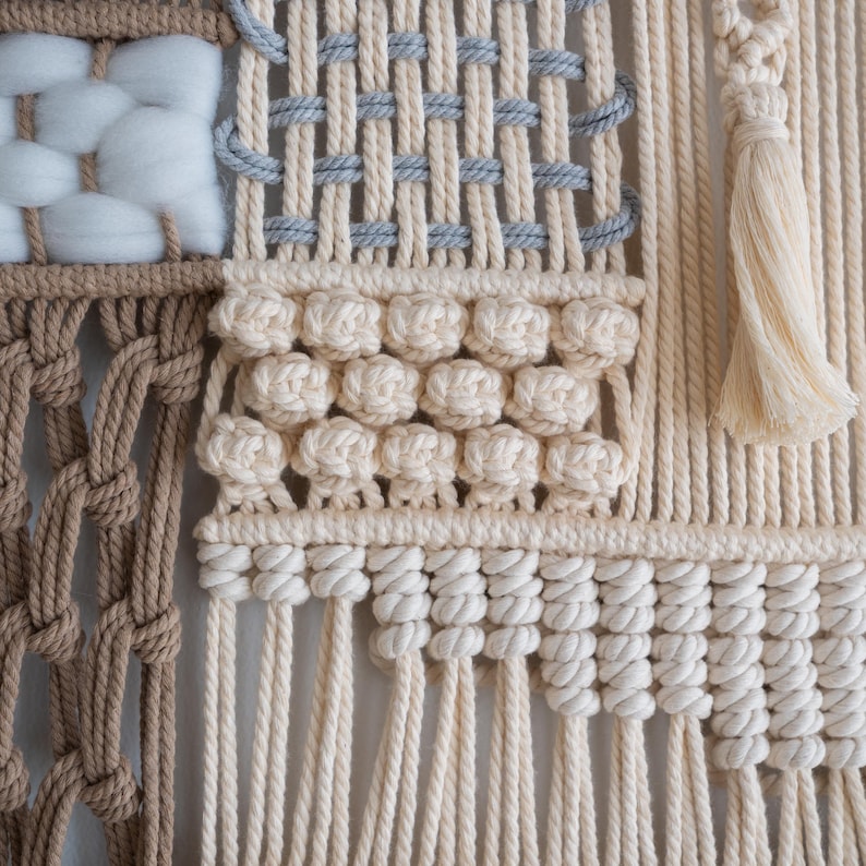 View of Macrame Wall Art, Boho Wall Hanging, Tapestry Wall Hanging, Large Wall ...