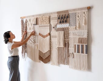 Extra Large Macrame Tapestry, Macrame Wall Hanging, Textured Tapestry, Boho Wall Art, Macrame Wall Decor, Woven Macrame Art