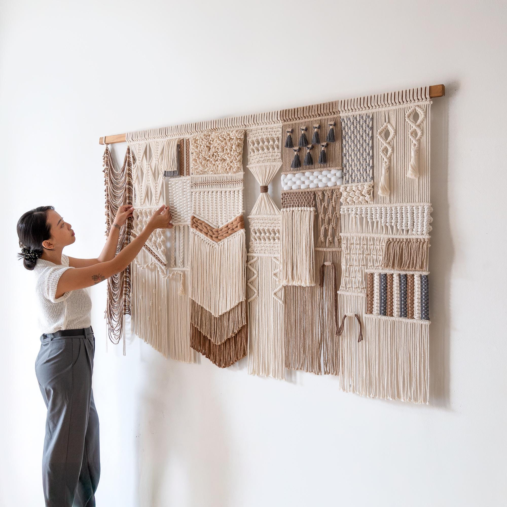 Extra Large Macrame Tapestry, Macrame Wall Hanging, Textured