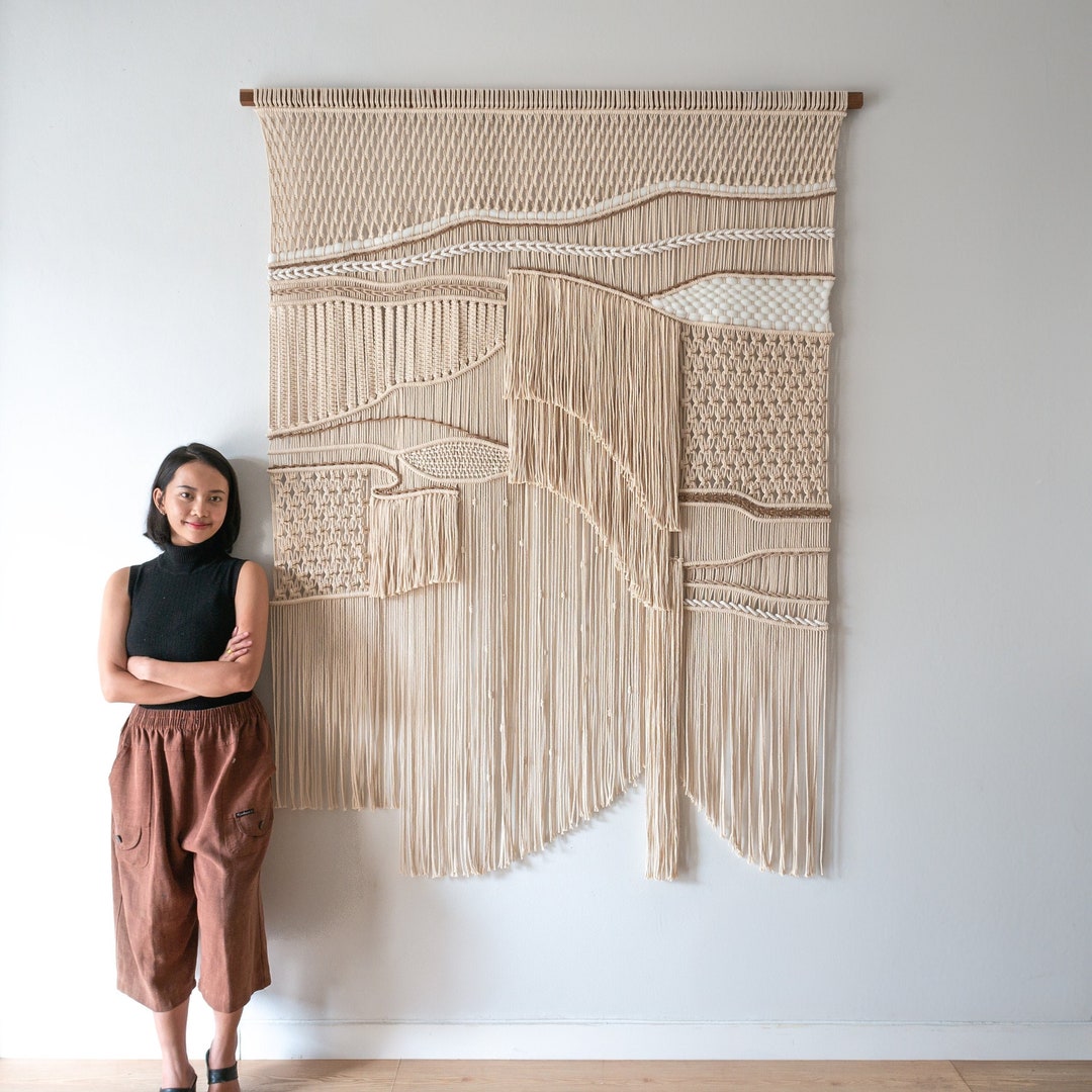 Extra Large Macrame Wall Hanging, Abstract Textile Art for