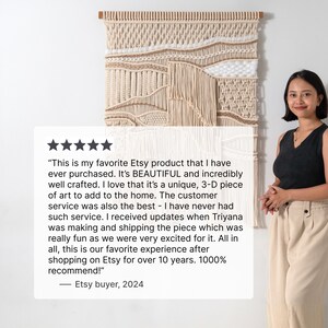 Picture of Macrame Wall Decoration for Office, Modern Macrame Wall Hanging for ...