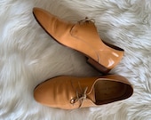 Vintage Dieppa Restrepo Orange Leather Loafers Dress Shoes size 7 women