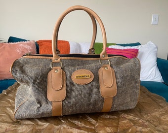 Vintage Saks Fifth Avenue Duffel Bag | Brown Handbag (Missing Strap)