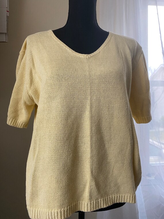 Vintage Christopher & Banks Yellow Short Sleeved … - image 6