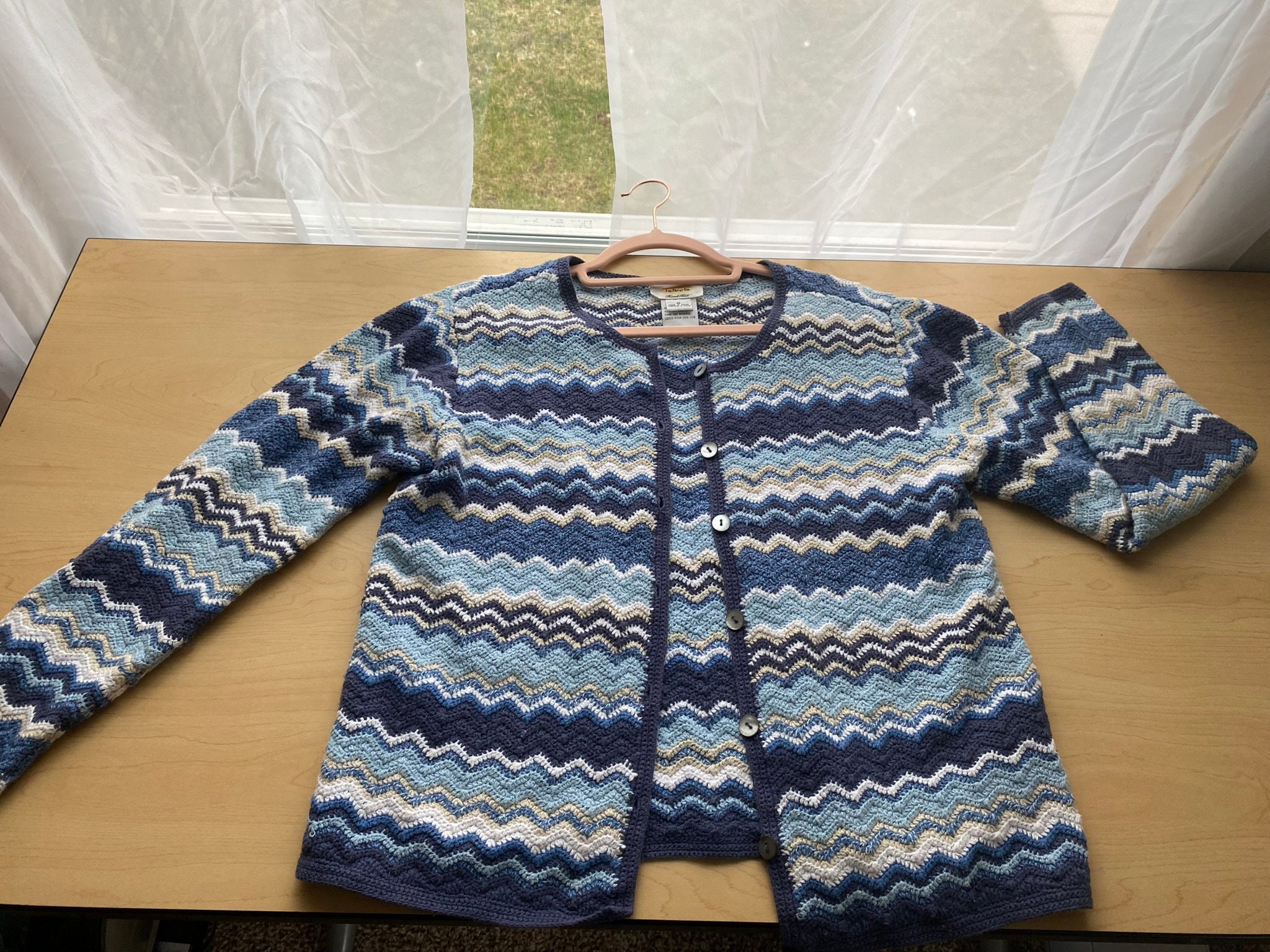 TALBOTS タルボット　ヴィンテージ ハンドニットカーディガン　　星条旗 TALBOTS タルボット ヴィンテージ ハンドニットカーディガン