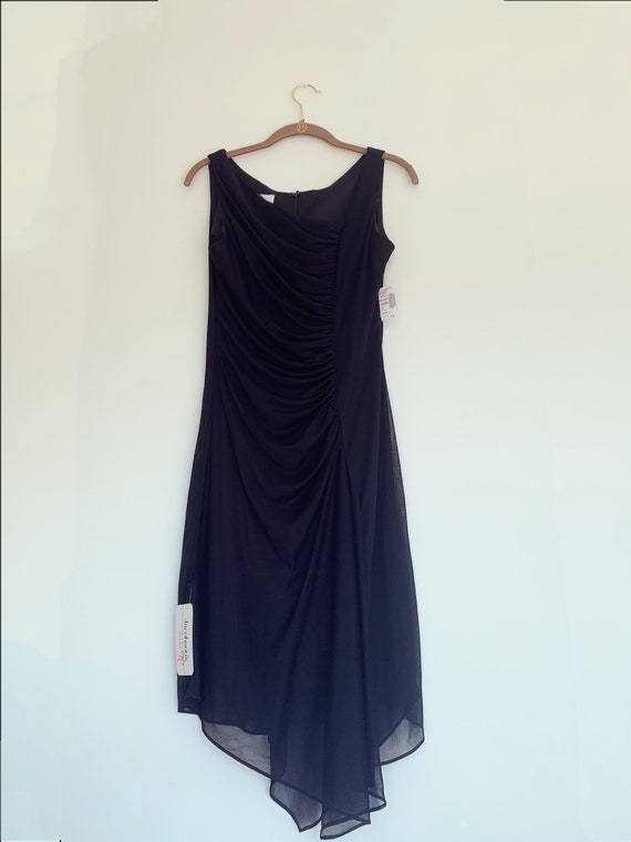 Vintage 2000s Patra Designer Black Chiffon Ruched… - image 2