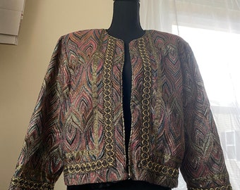 1980s Rothschild Paisley Blazer | Vintage Military Style Jacket