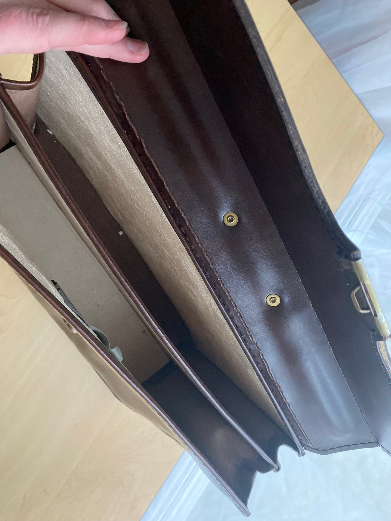 Vintage Cheney England Leather Briefcase | Dark Walnut Brown Folio Bag ...