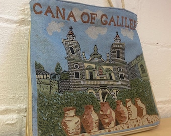 Vintage Cana of Galilee Tote Shoulder Bag | Jerusalem Stitch Work