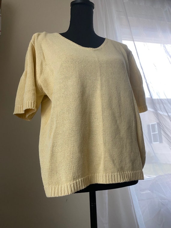 Vintage Christopher & Banks Yellow Short Sleeved … - image 2