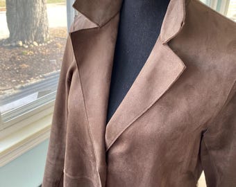 Vintage House of Harlow 1960 Suede Jacket Peacoat | Retro Chocolate Brown | Size S