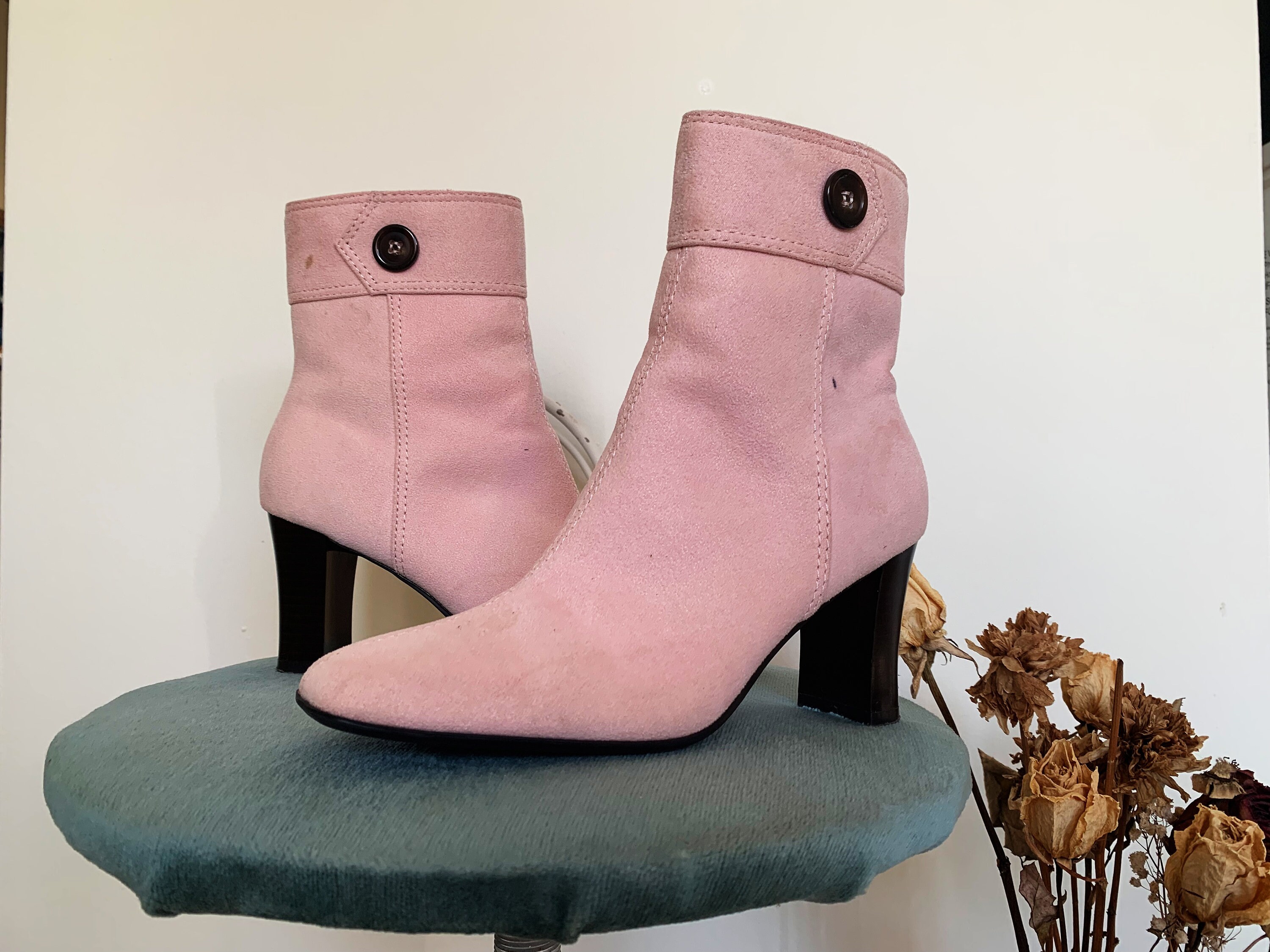 hot pink suede knee high boots