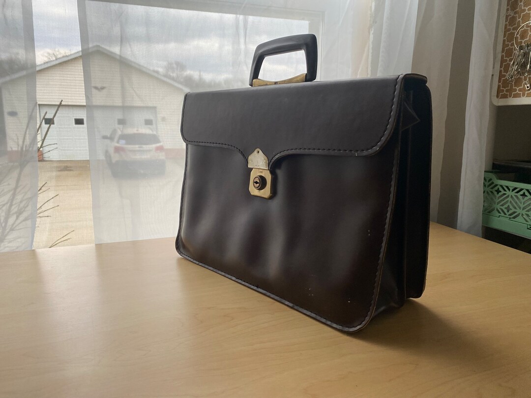 Vintage Cheney England Leather Briefcase | Dark Walnut Brown Folio Bag ...