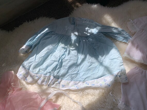 Vintage 1960s Baby Infant 6 months Pink Baby Blue… - image 3