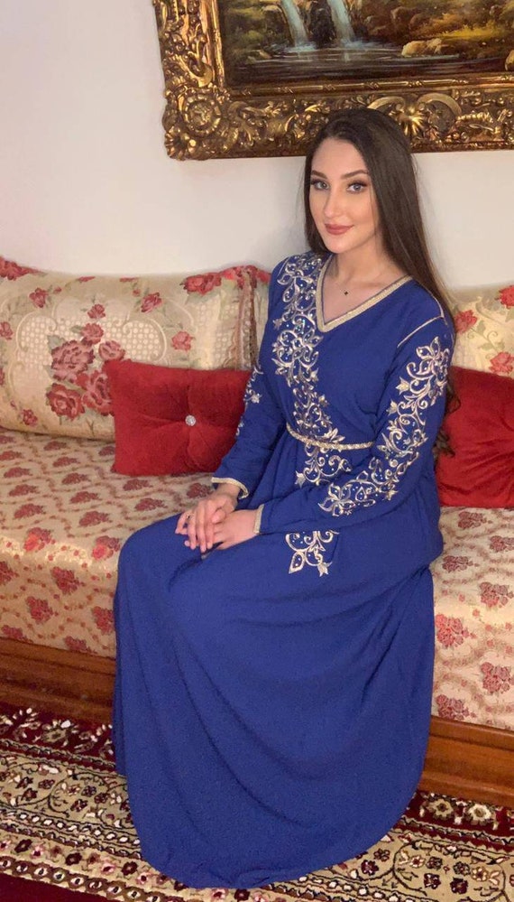 Moroccan Kaftan Embroidered Kaftan Cristal Mabra Roube Etsy