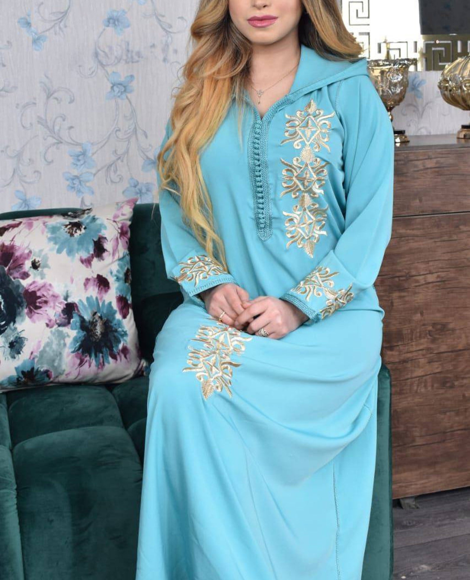Moroccan djellaba / Embroidered kaftan / djellaba / Morocco Etsy