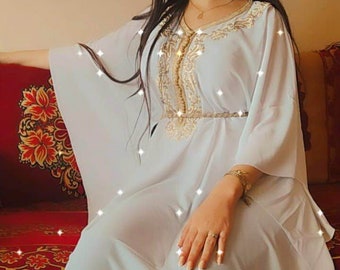Try Bridal Moroccan African Kaftan Wedding Gown Full Sleeve Hand Zari Embroidery