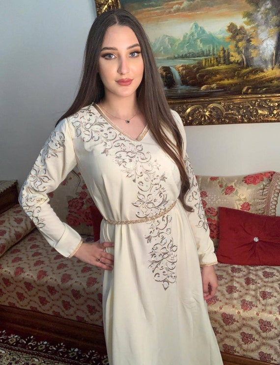 Moroccan Kaftan Embroidered Kaftan Cristal Mabra Roube Etsy