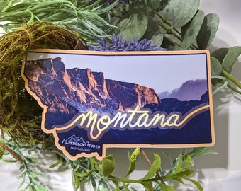 Montana Sticker || Beartooth Mountains || Vinyl High Quality || WeatherProof Bumper Sticker Water Bottle Laptop Notebook