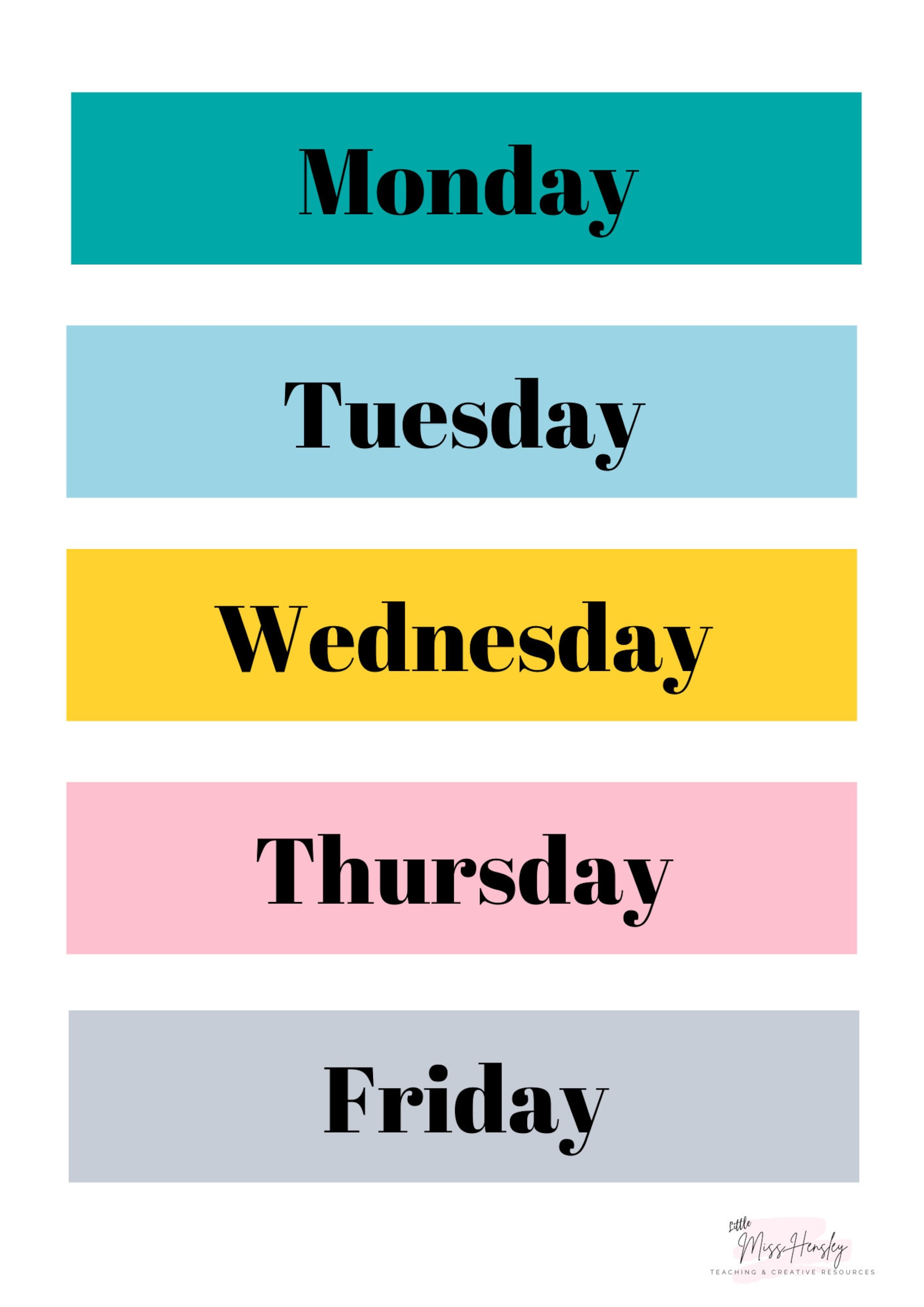 Today Yesterday Tomorrow Chart / Days of the Week Chart / Etsy