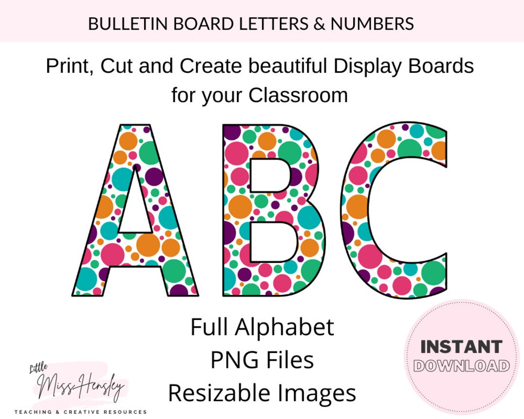 Dots / Display Board Letters / Bulletin Board Letters / Etsy