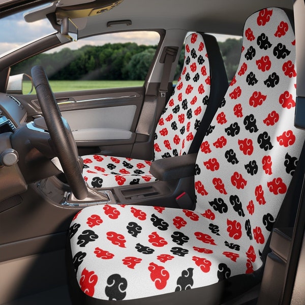 Anime Japanese Clouds Set Of Two Front Car Seat Covers,  Anime Lover's Car Seat Covers, Trendy Car Accessories, Car Seat Protector
