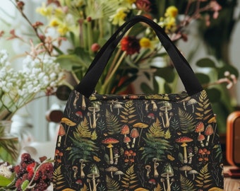 Cottagecore Pilz tragbar, Kühltasche, Herbstwald Kühltasche, Picknicktasche, wiederverwendbare Schule oder Arbeit