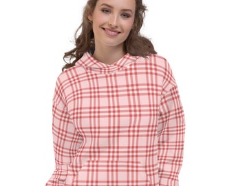 Pink Plaid Hoodie | Etsy Australia