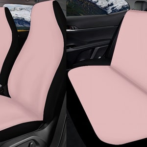 Baby Pink Car Seat Covers Full Set, Cute Pink Front And Back Seat Covers For Woman, Seat Covers For Vehicle, Steering Wheel Cover, Car Gift